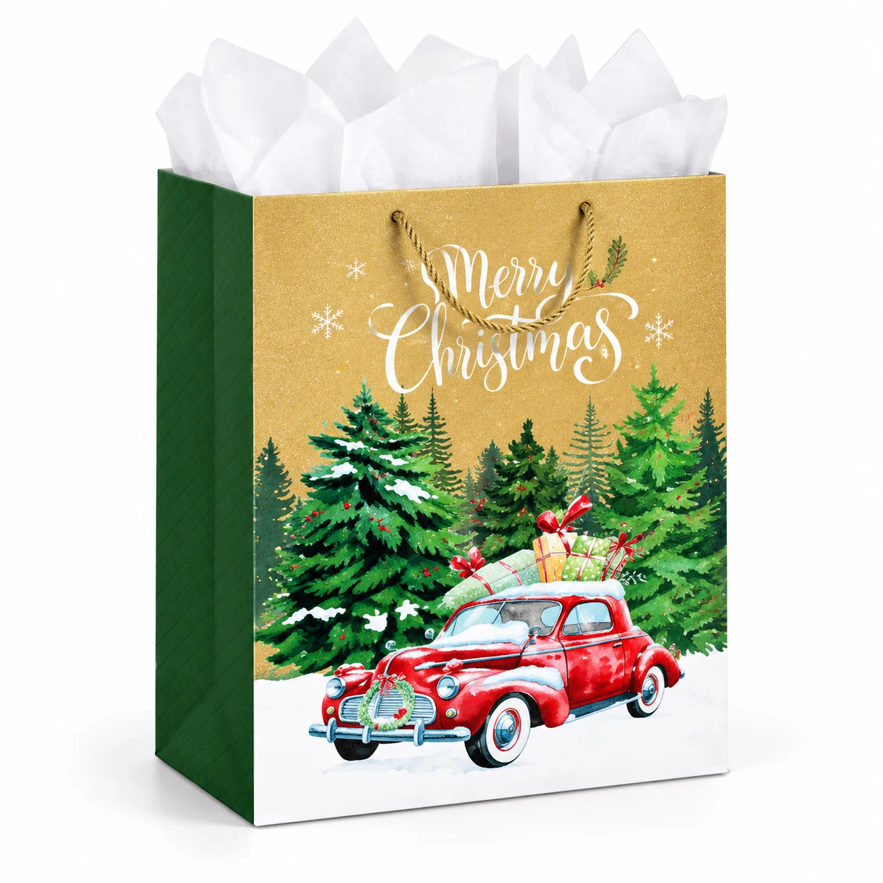 Vintage Car Christmas Gift Bag