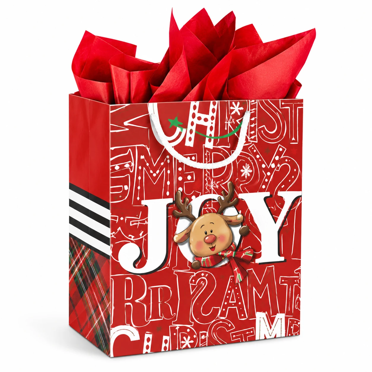 Joy Reindeer Christmas Gift Bag