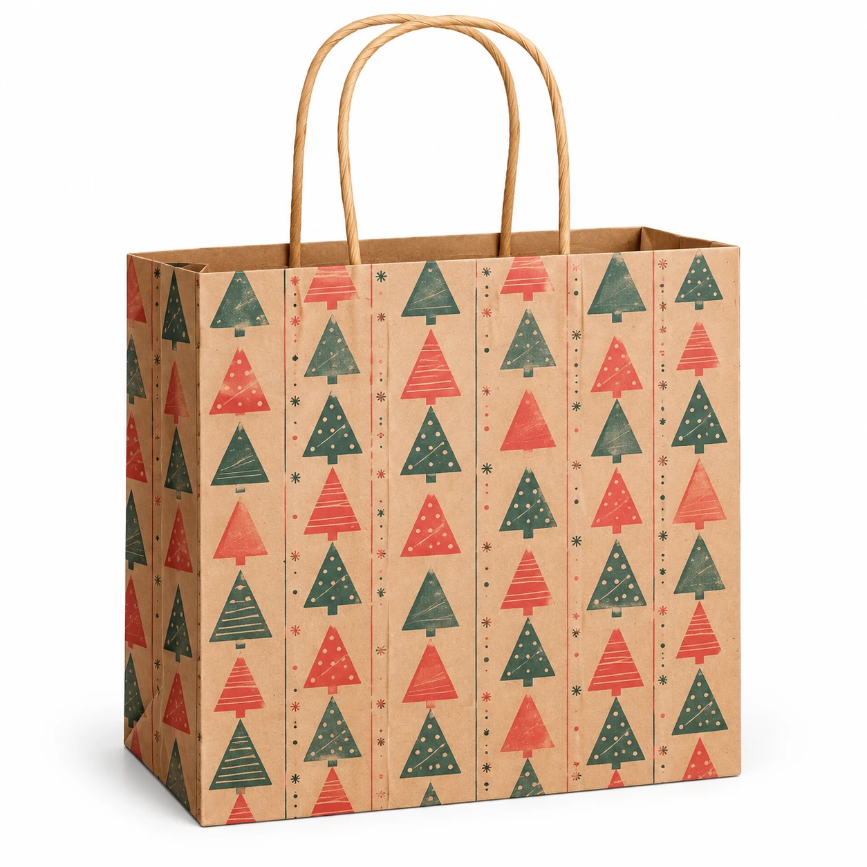 Geometric Tree Kraft Gift Bag