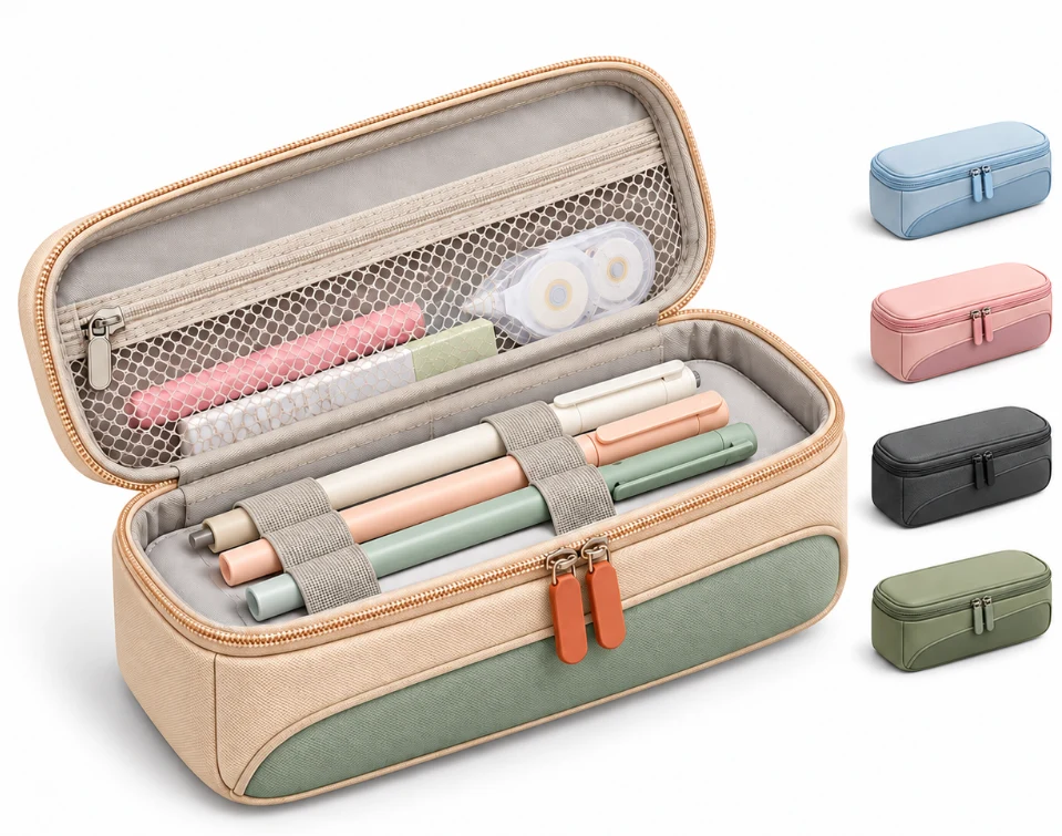 Color-Block Organizer Pencil Case