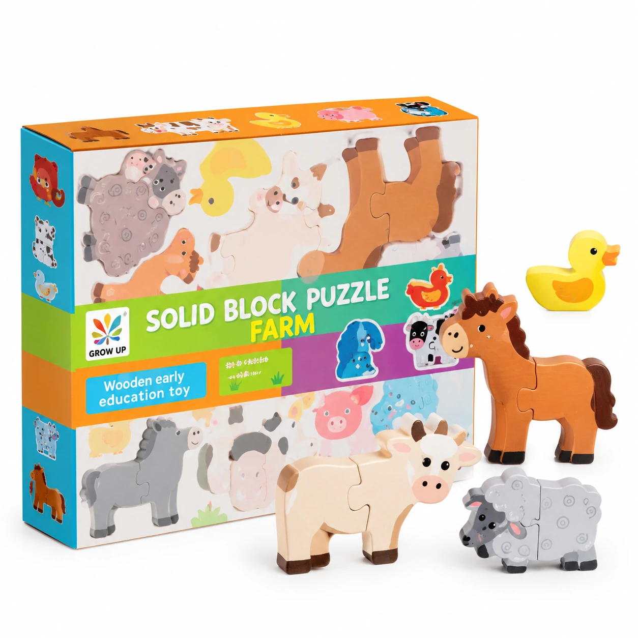 Wooden Farm Animal Blocks