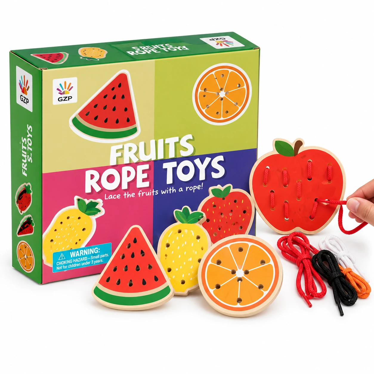 Wooden Fruit Lacing Toy